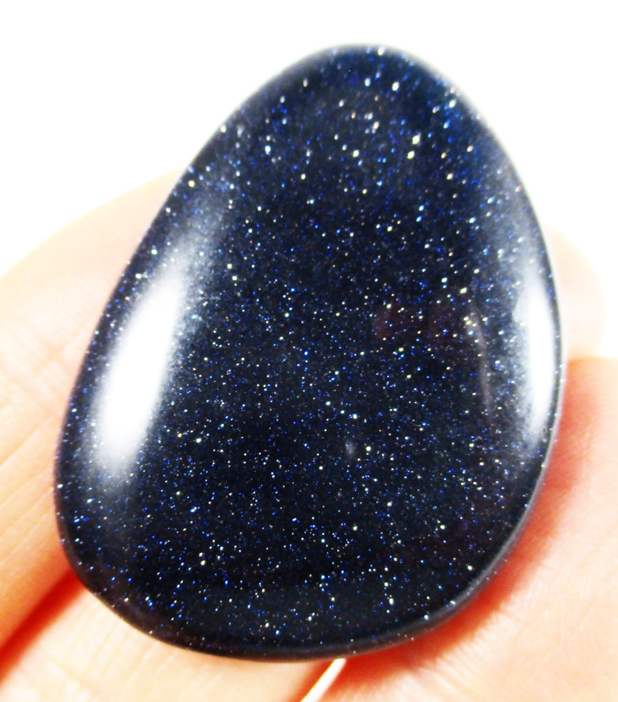 Blue Goldstone Thumb Stone