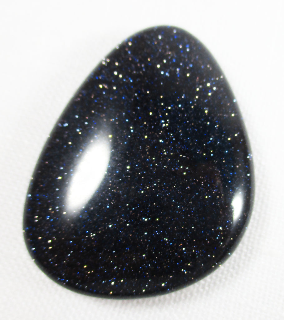 Blue Goldstone Thumb Stone - 0