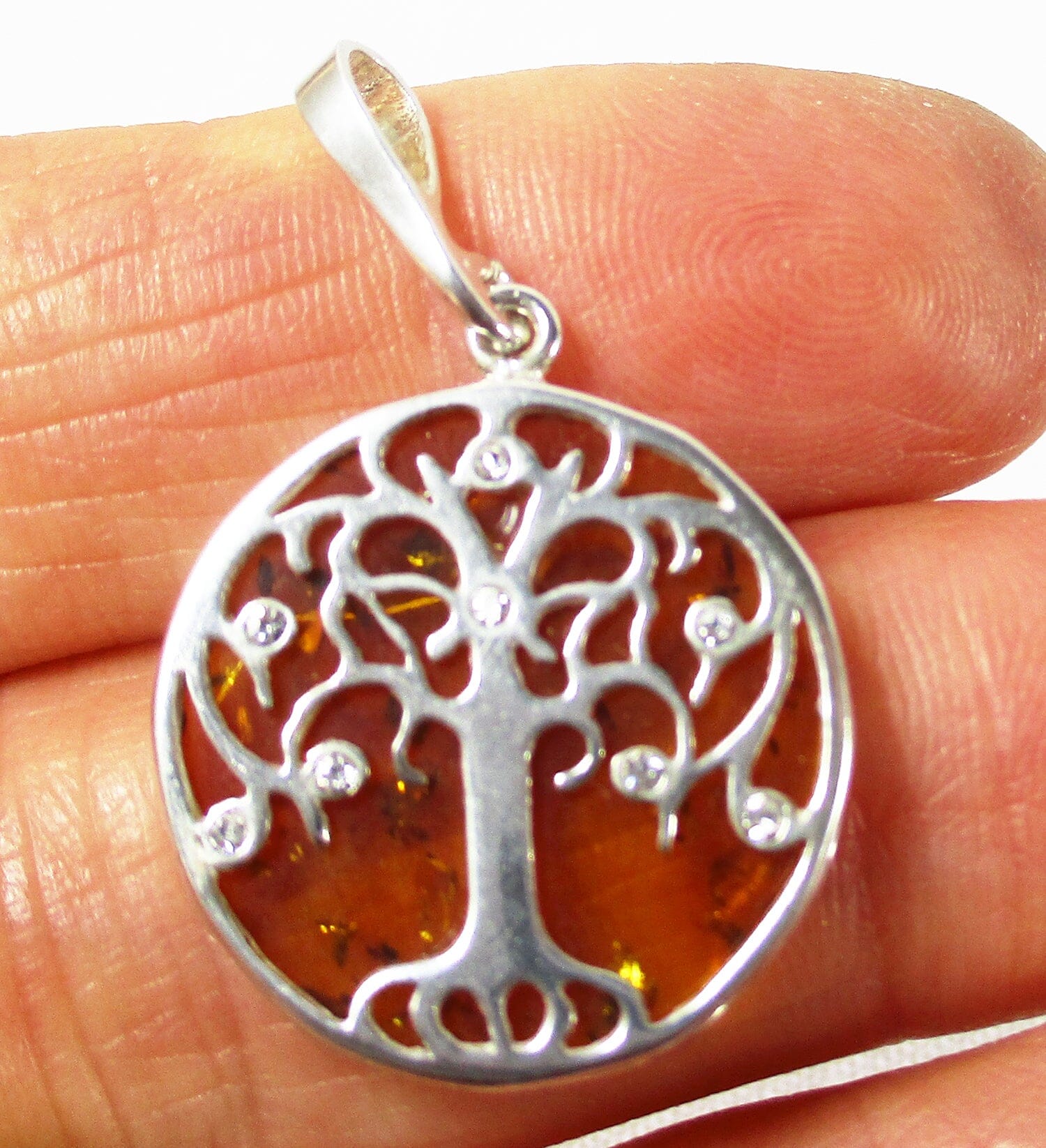 Amber Crystal Tree of Life Pendant - Crystal Jewellery > Crystal Pendants