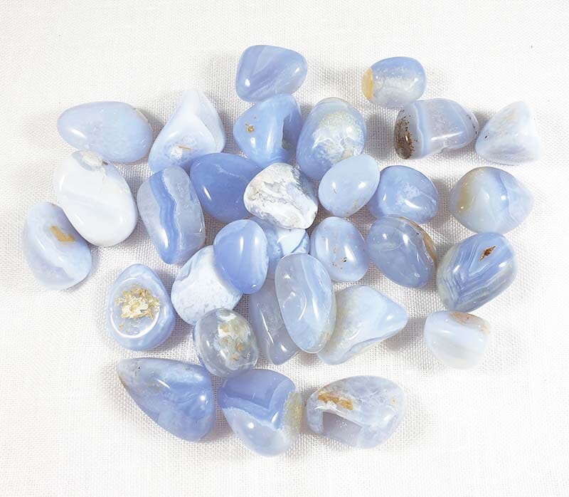 B Grade Blue Lace Agate Tumble Stones (x3) - Cut & Polished Crystals > Polished Crystal Tumble Stones