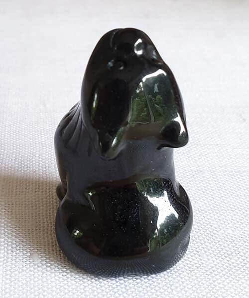 Black Obsidian Howling Wolf - Crystal Carvings > Carved Crystal Animals
