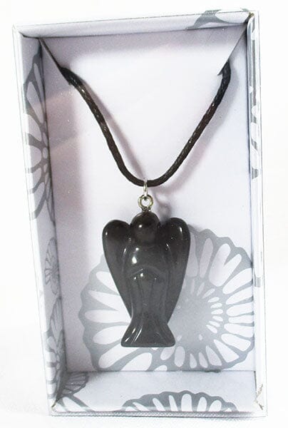 Black Onyx Angel Pendant - Crystal Jewellery > Angel Pendants
