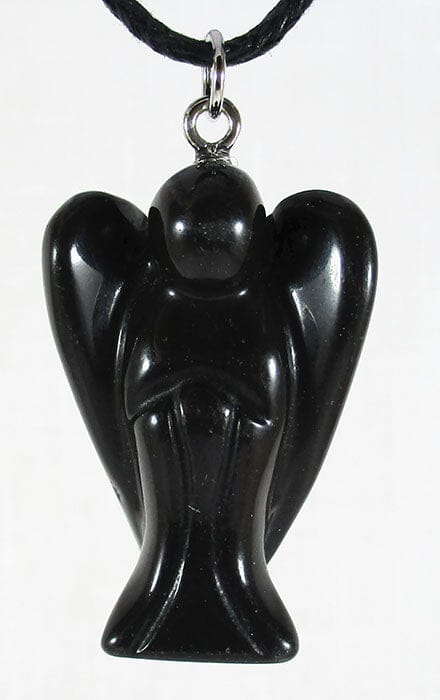 Black Onyx Angel Pendant - Crystal Jewellery > Angel Pendants