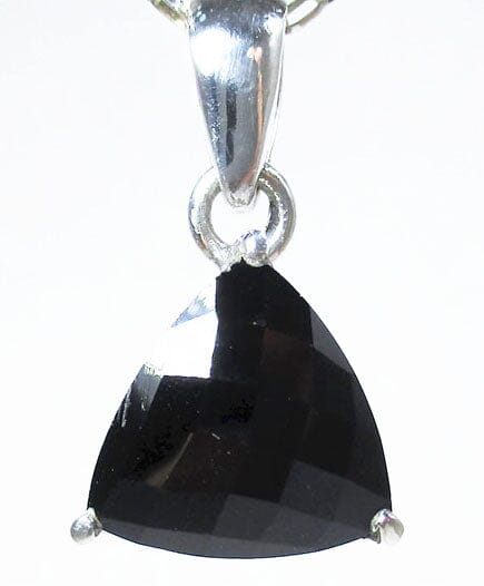 Black Tourmaline Faceted Pendant (Smallish) - Crystal Jewellery > Crystal Pendants