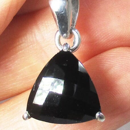 Black Tourmaline Faceted Pendant (Smallish) - Crystal Jewellery > Crystal Pendants