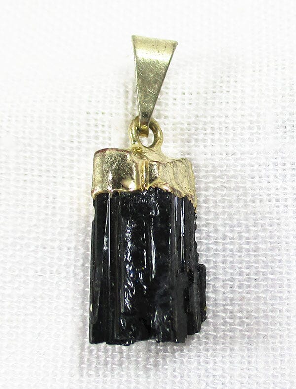 Black Tourmaline Rod Pendant (Small) - Crystal Jewellery > Crystal Pendants