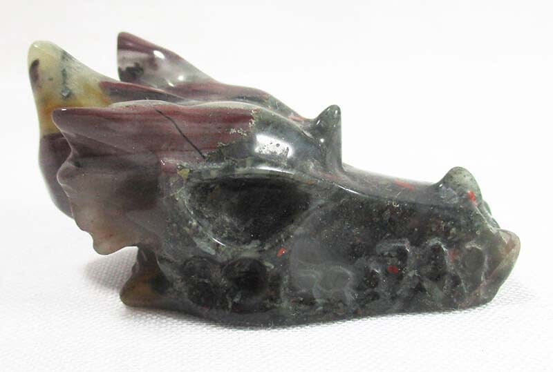 Bloodstone Dragons Head - Crystal Carvings > Carved Crystal Animals