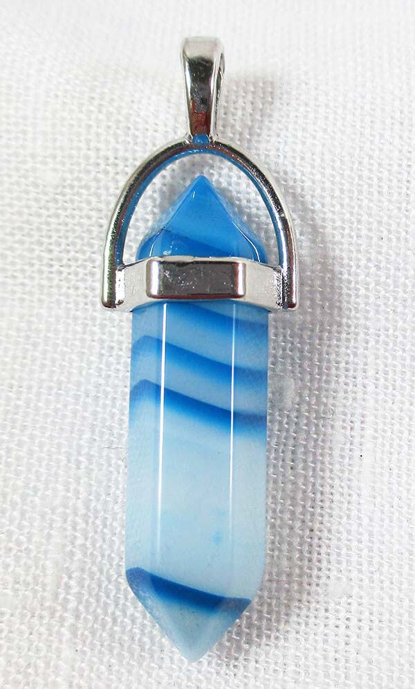 Blue Agate Point Pendant - Crystal Jewellery > Point Pendants