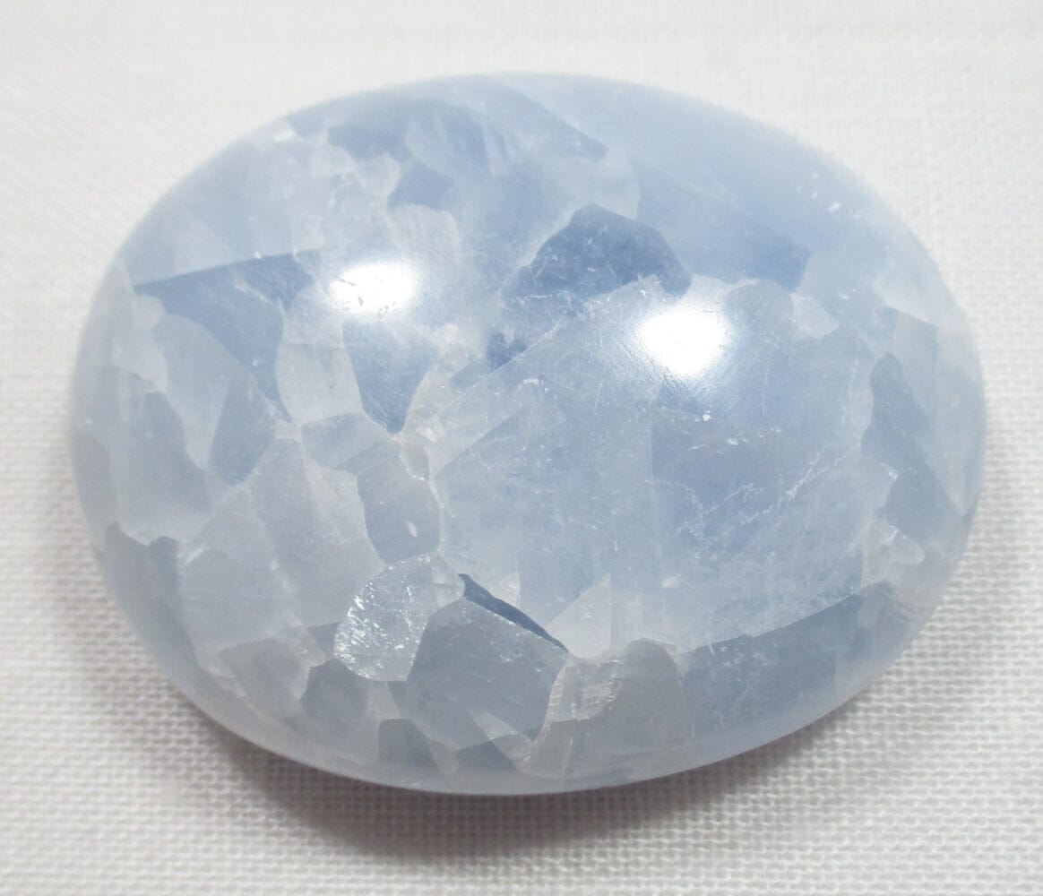 Blue Calcite Palm Pebble - Cut & Polished Crystals > Polished Crystal Palm Stones