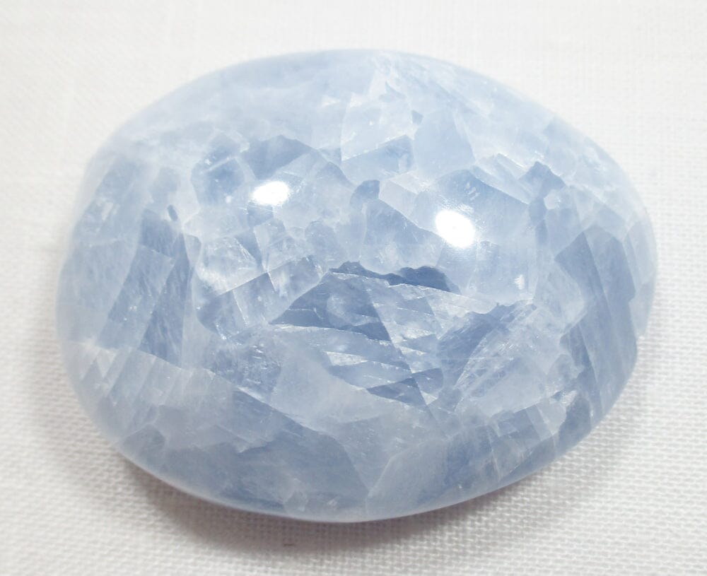 Blue Calcite Palm Pebble REDUCED - Cut & Polished Crystals > Polished Crystal Palm Stones