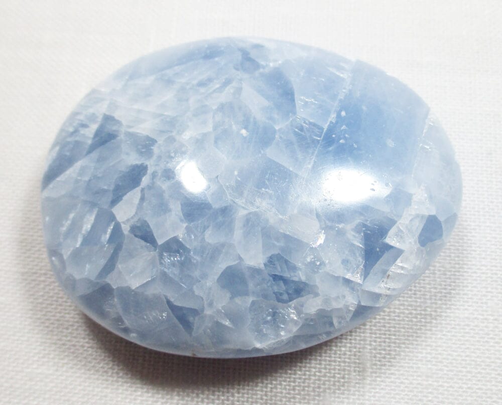 Blue Calcite Palm Pebble REDUCED - Cut & Polished Crystals > Polished Crystal Palm Stones