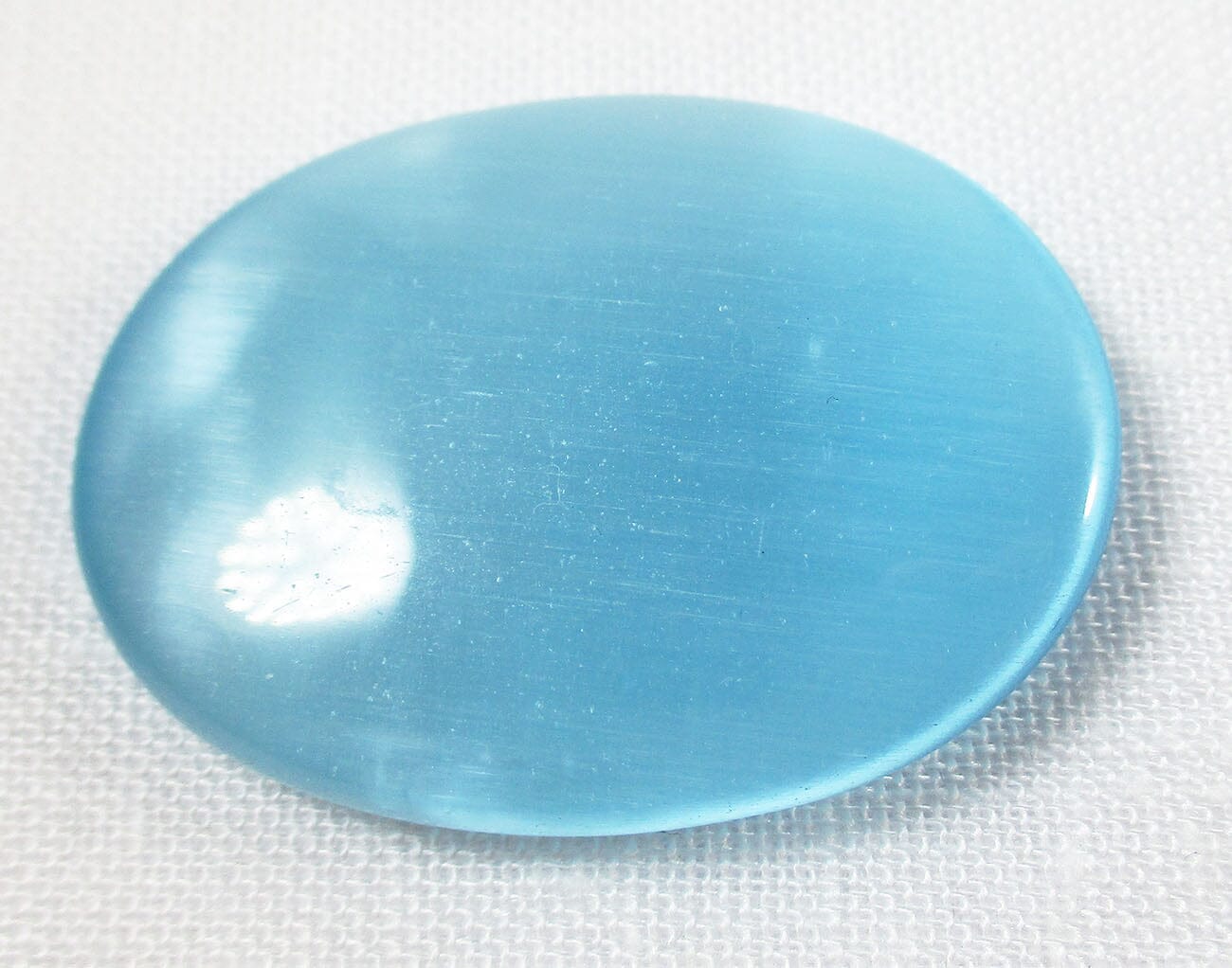 Blue Cats Eye Thumb Stone - Cut & Polished Crystals > Polished Crystal Thumb Stones