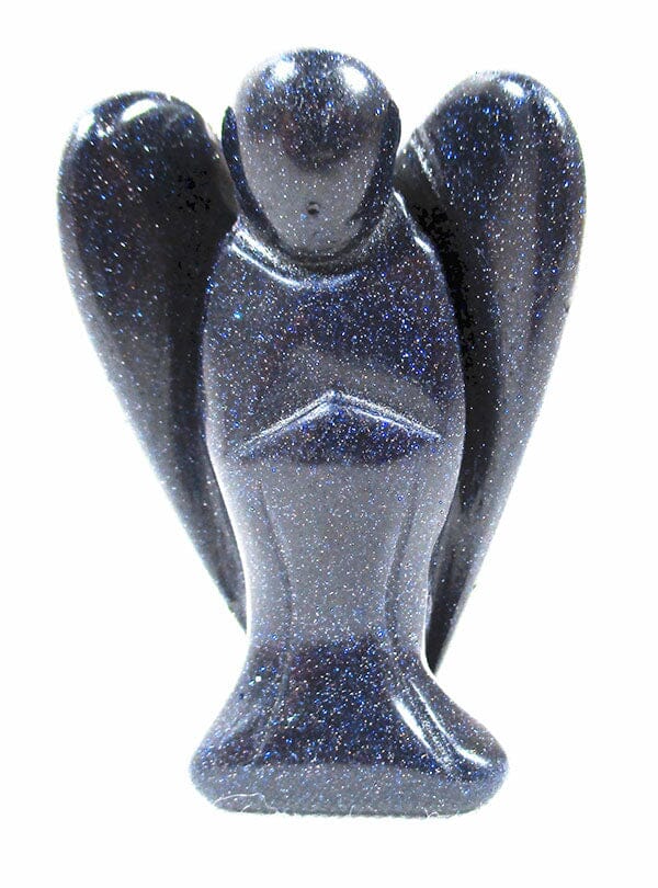 Blue Goldstone Guardian Angel (Large) - Crystal Carvings > Crystal Angels