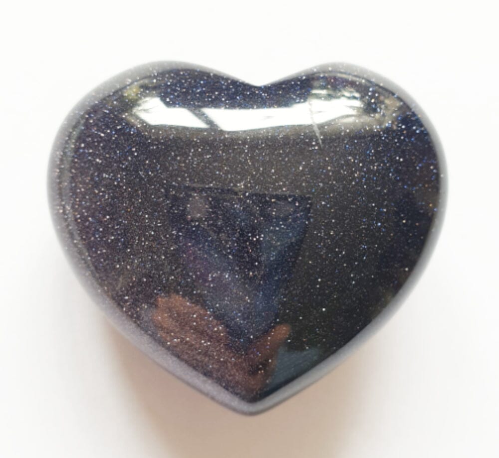 Blue Goldstone Heart - Crystal Carvings > Polished Crystal Hearts