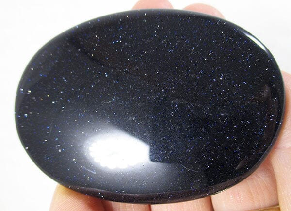 Blue Goldstone Palm Stone - Cut & Polished Crystals > Polished Crystal Palm Stones