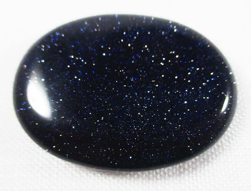 Blue Goldstone Thumb Stone - Cut & Polished Crystals > Polished Crystal Thumb Stones
