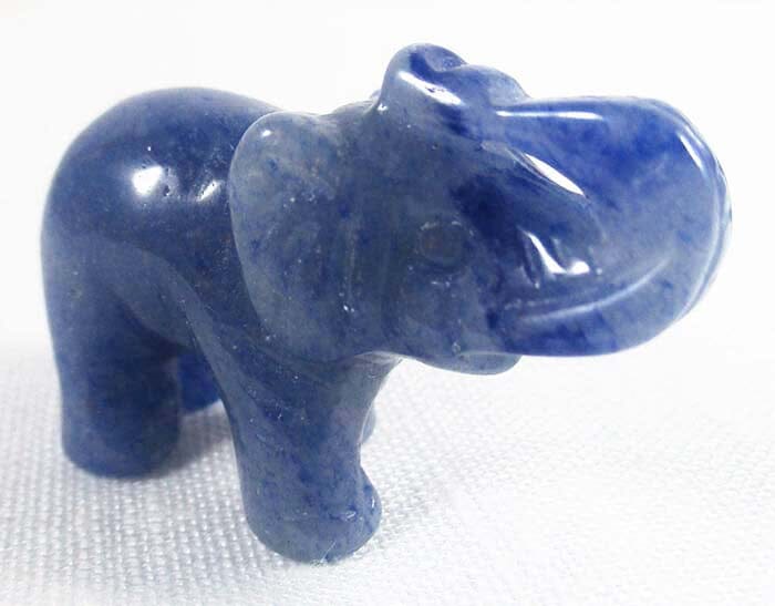 Blue Quartz Mini Elephant - Crystal Carvings > Carved Crystal Animals