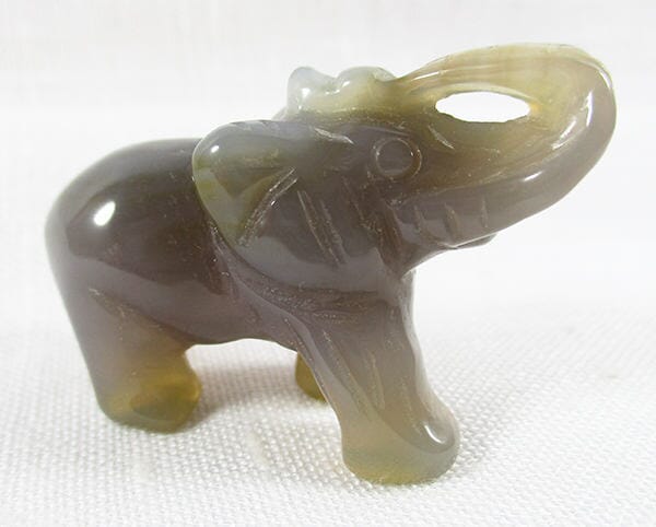 Brown Agate Elephant - Crystal Carvings > Carved Crystal Animals