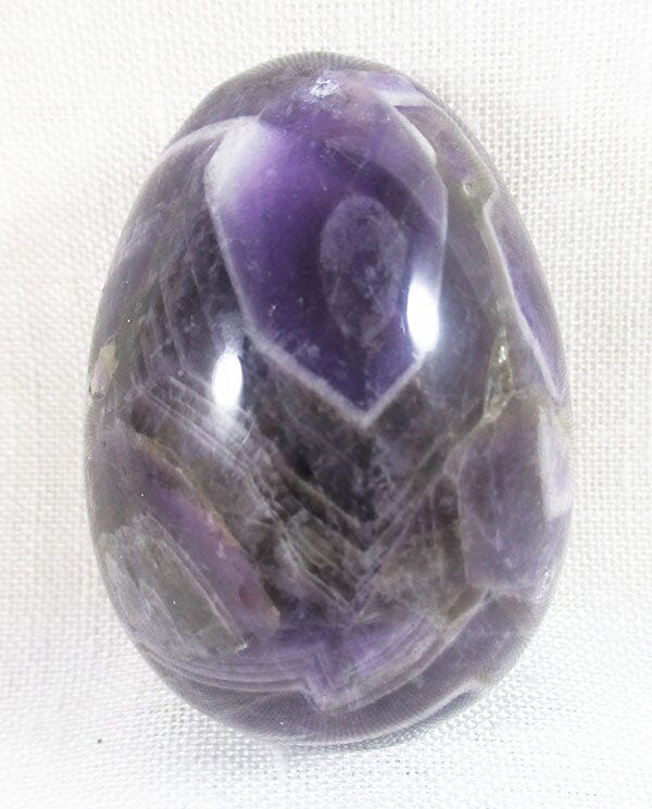 Chevron Amethyst Egg - Crystal Carvings > Polished Crystal Eggs