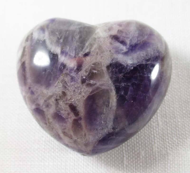 Chevron Amethyst Heart - Crystal Carvings > Polished Crystal Hearts