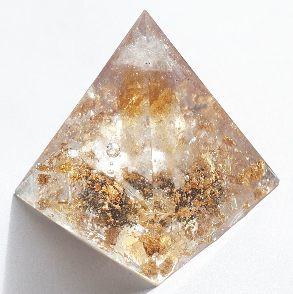 Citrine Orgonite Abundance Pyramid (Small) - Cut & Polished Crystals > Crystal Obelisks & Natural Points