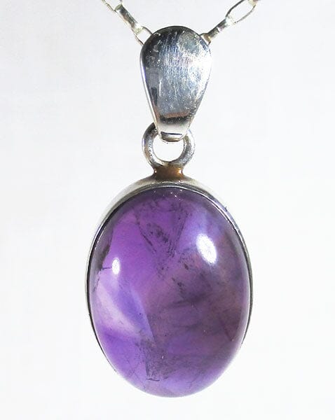 Dainty Amethyst Oval pendant Smallish - Crystal Jewellery > Crystal Pendants