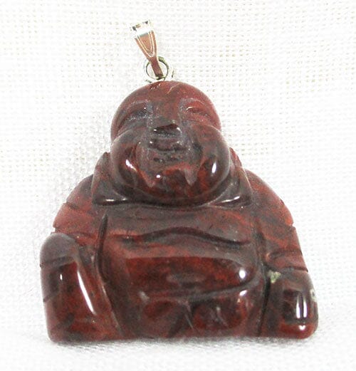 Dark Red Jasper Buddha Pendant - Crystal Jewellery > Crystal Pendants