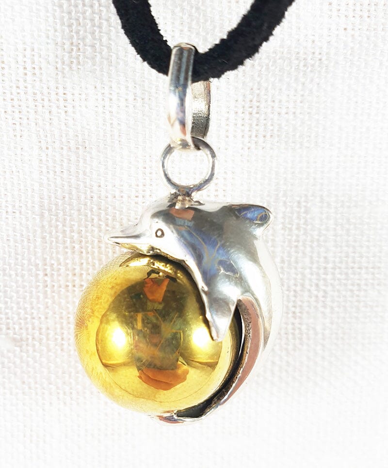 Dolphin Spirit Calling Bell Necklace - Crystal Jewellery > Crystal Pendants