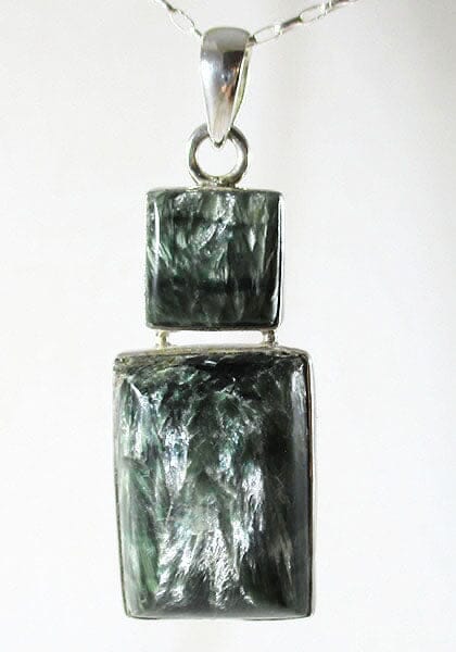 Double Seraphinite Pendant - Crystal Jewellery > Crystal Pendants