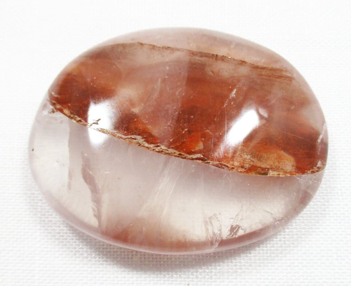 Fire Quartz Palm Pebble - Cut & Polished Crystals > Polished Crystal Palm Stones