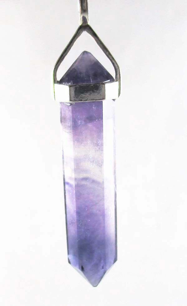 Fluorite Point Silver Pendant - Crystal Jewellery > Point Pendants