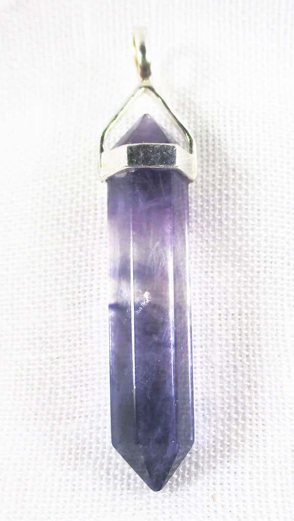 Fluorite Point Silver Pendant - Crystal Jewellery > Point Pendants