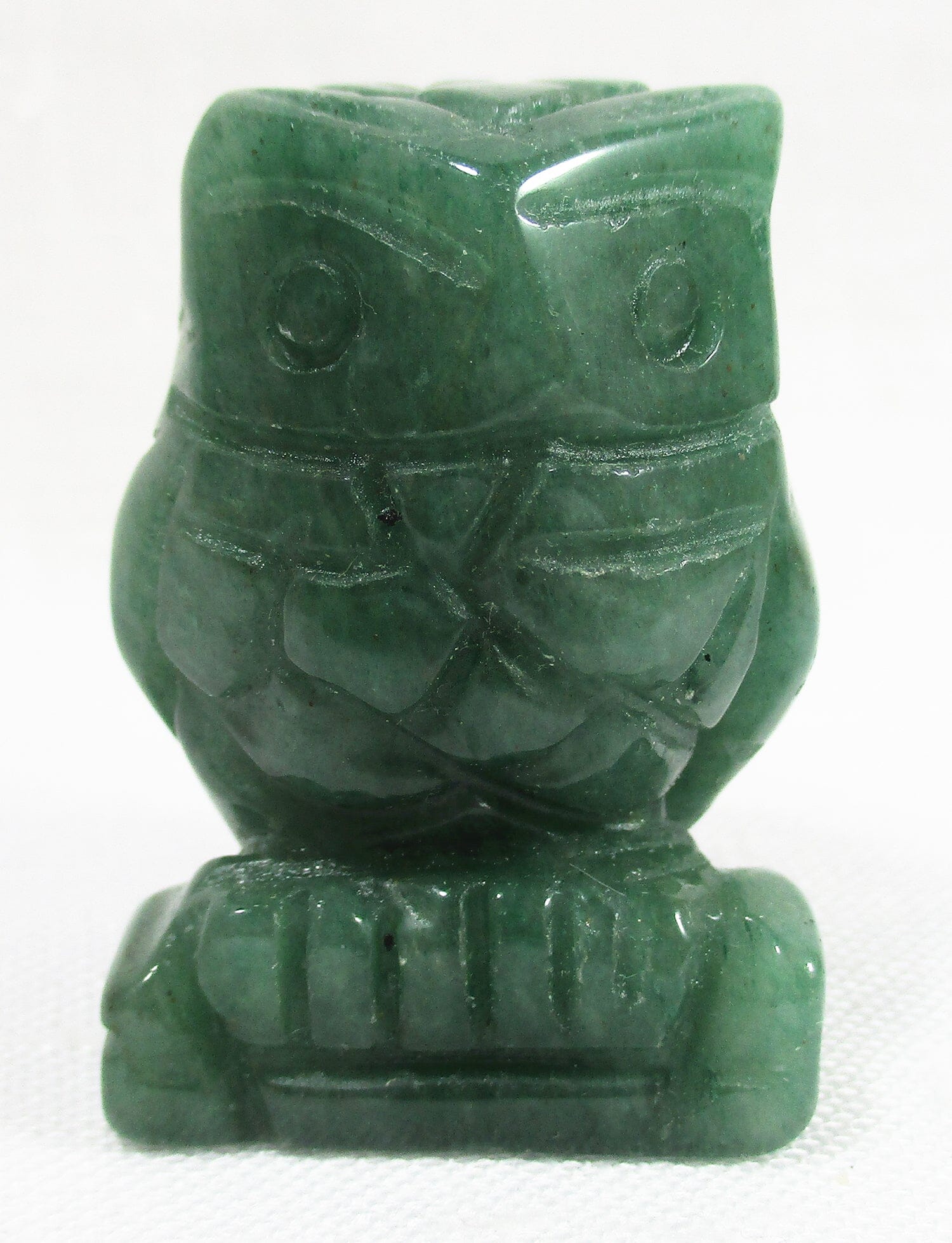 Green Aventurine Owl - Crystal Carvings > Carved Crystal Animals