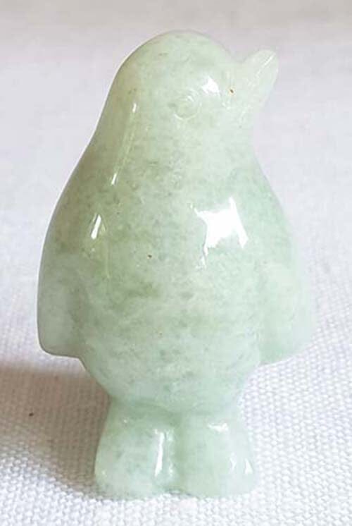 Green Aventurine Penguin - Crystal Carvings > Carved Crystal Animals