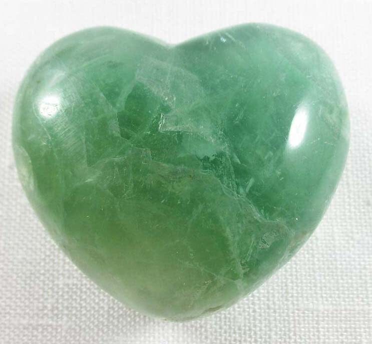 Green Fluorite Heart - Crystal Carvings > Polished Crystal Hearts