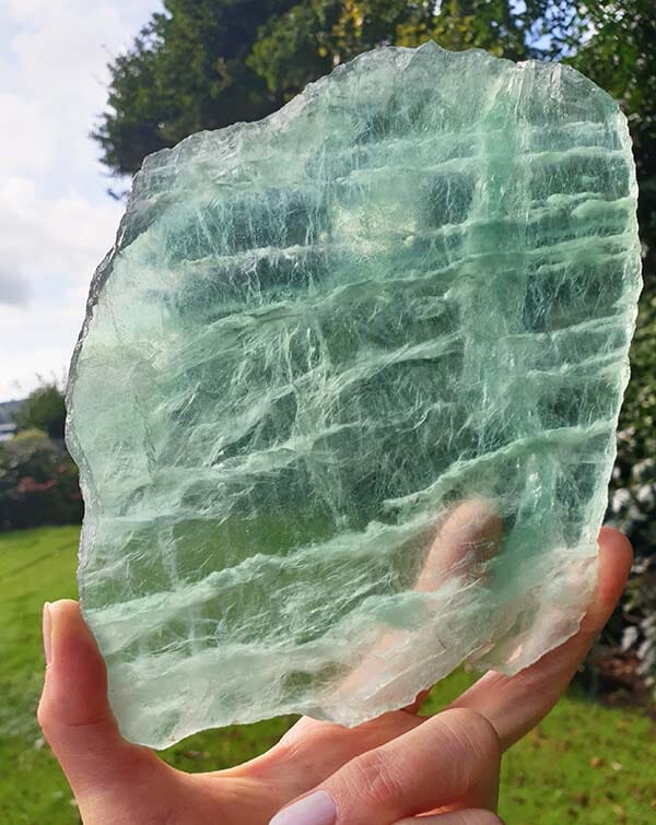 Green Fluorite Slice Large - Natural Crystals > Raw Crystal Chunks