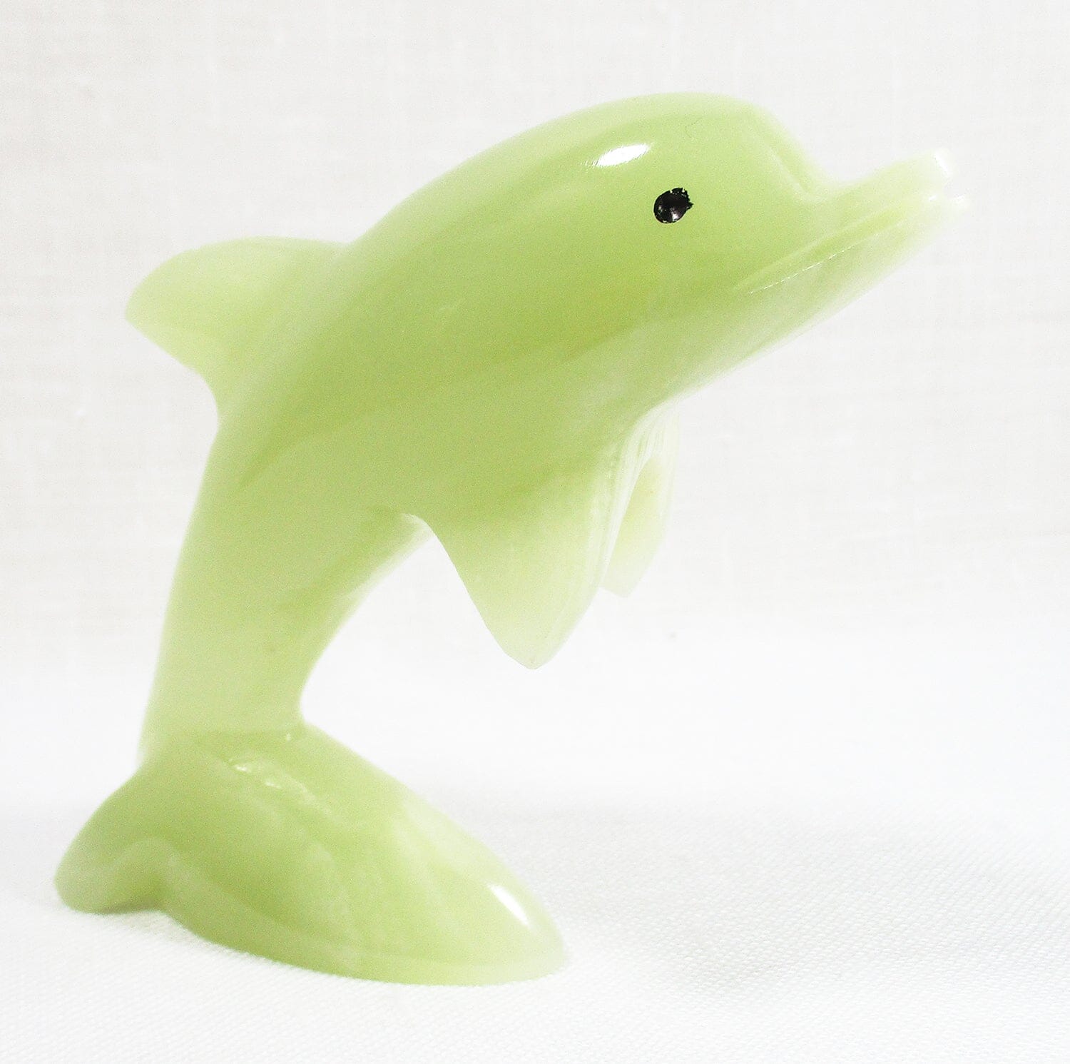Green Onyx Diving Dolphin (Large) - Crystal Carvings > Carved Crystal Animals