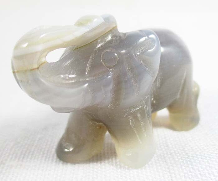 Grey Agate Elephant - Crystal Carvings > Carved Crystal Animals