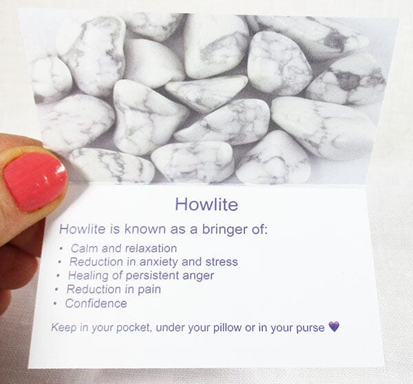 Howlite Healing Crystals Properties Card Only - Others > Books & Greeting Cards