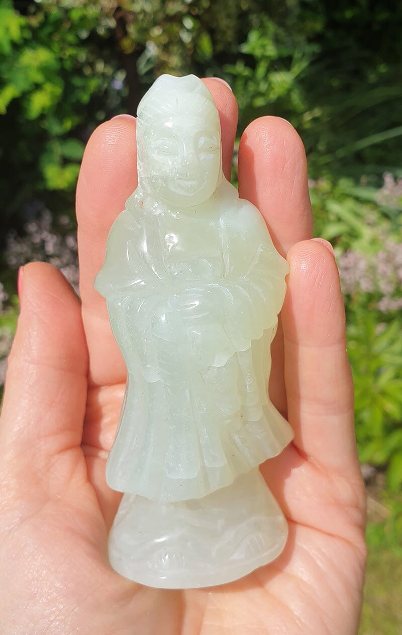 Kuan Yin New Jade Statue - Crystal Carvings > Crystal Angels
