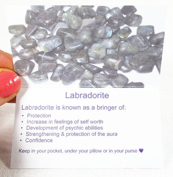 Labradorite Healing Crystals Properties Card Only - Others > Books & Greeting Cards