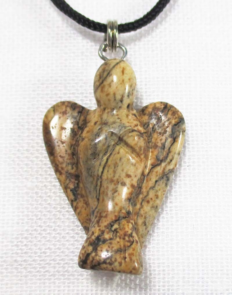 Landscape Jasper Angel Pendant - Crystal Jewellery > Angel Pendants