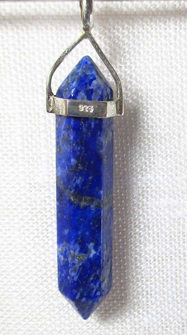 Lapis Lazuli Point Silver Pendant - Crystal Jewellery > Point Pendants