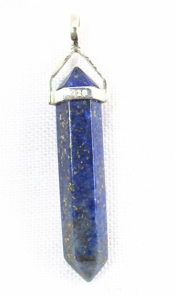 Lapis Lazuli Point Silver Pendant - Crystal Jewellery > Point Pendants