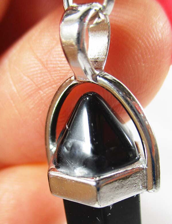 Lotus Black Obsidian Pendant - Crystal Jewellery > Crystal Pendants