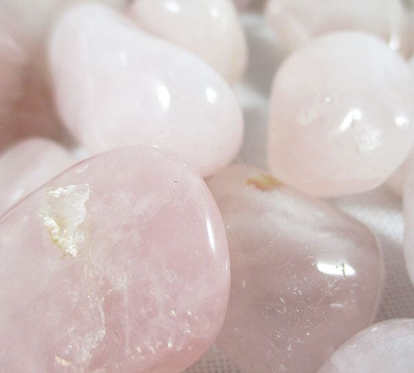 Low Grade Rose Quartz Tumble Chips (x3) - Cut & Polished Crystals > Polished Crystal Tumble Stones