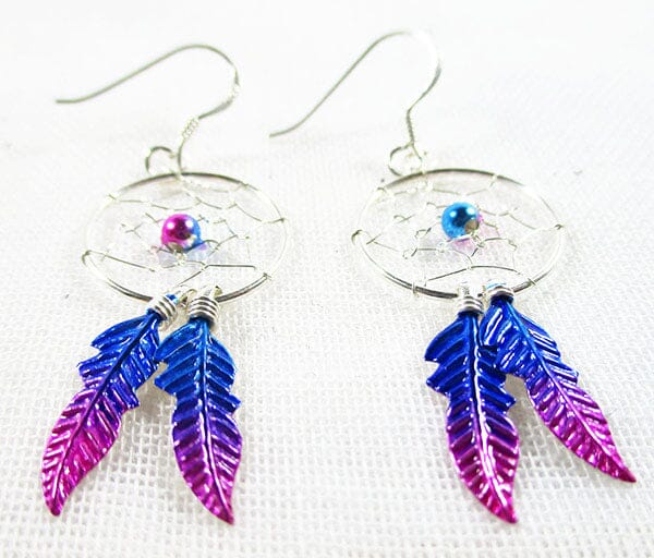 Magenta Dreamcatcher Earrings - Crystal Jewellery > Gemstone Earrings