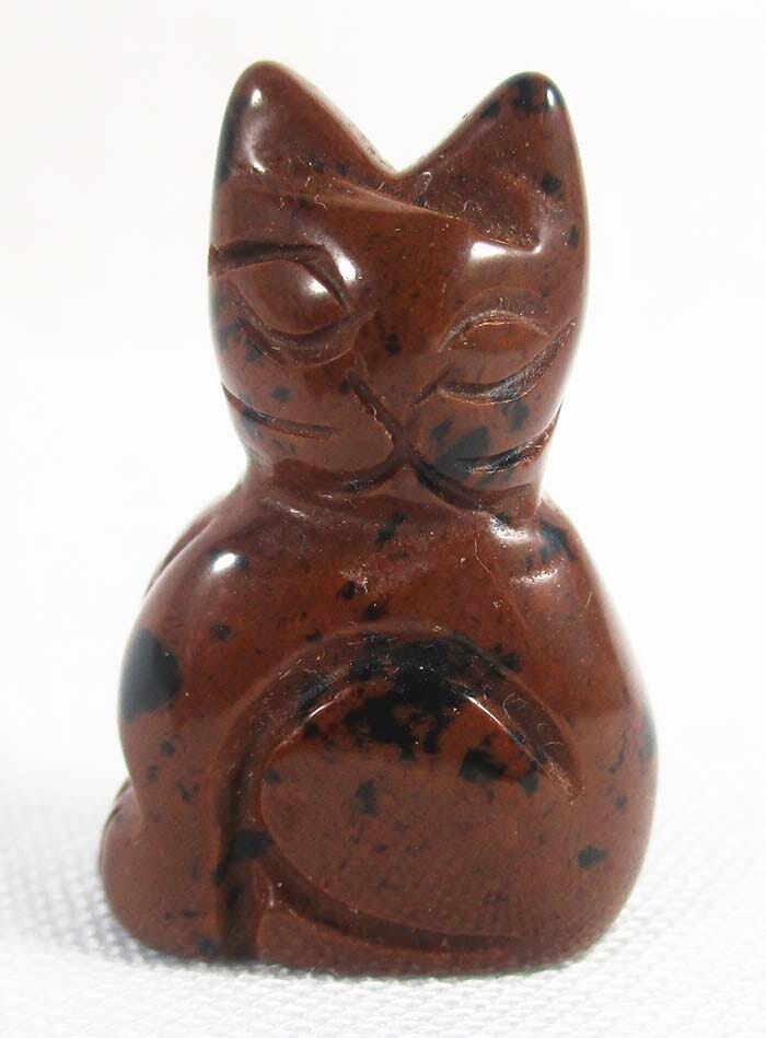 Mahogany Wonky Faced Obsidian Cat (Small) - Crystal Carvings > Carved Crystal Animals