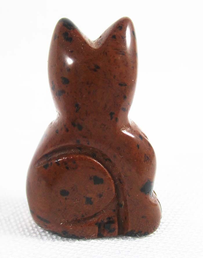 Mahogany Wonky Faced Obsidian Cat (Small) - Crystal Carvings > Carved Crystal Animals