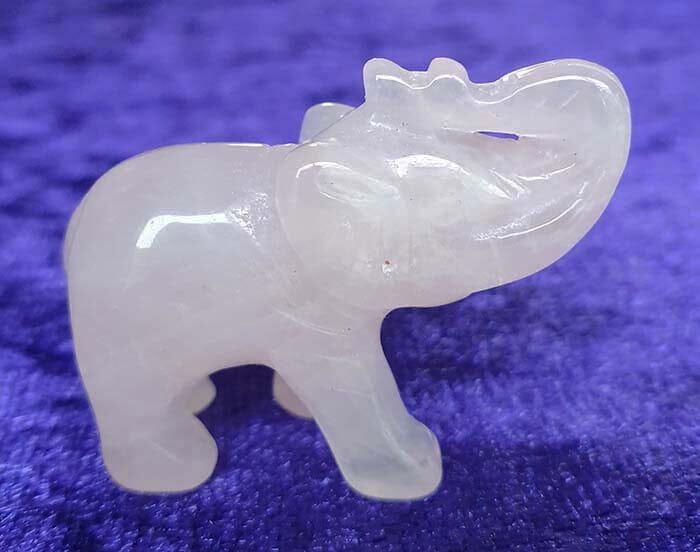 Mini Rose Quartz Elephant - Crystal Carvings > Carved Crystal Animals